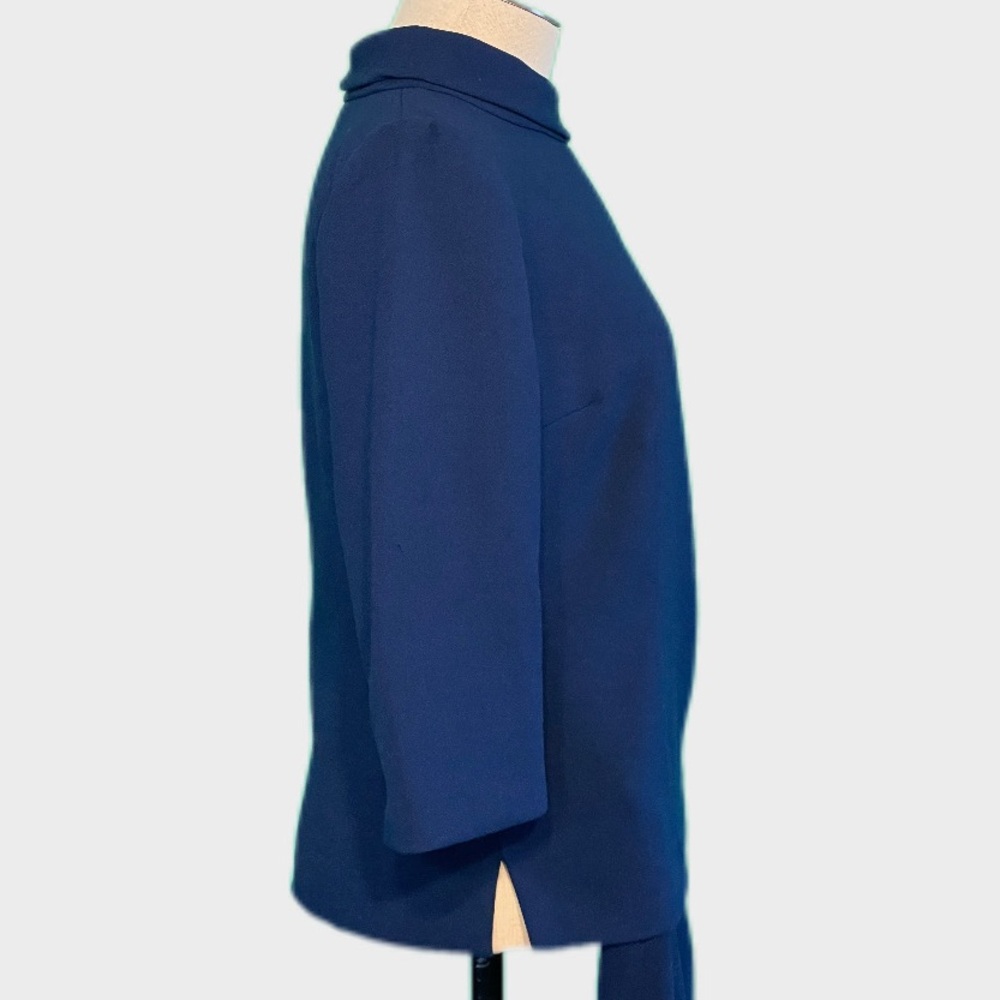 Vintage Talbots Petite 4P Wool Wide Mock Neck Navy Suit 21” Skirt Like New 🇺🇸 - Picture 5 of 16